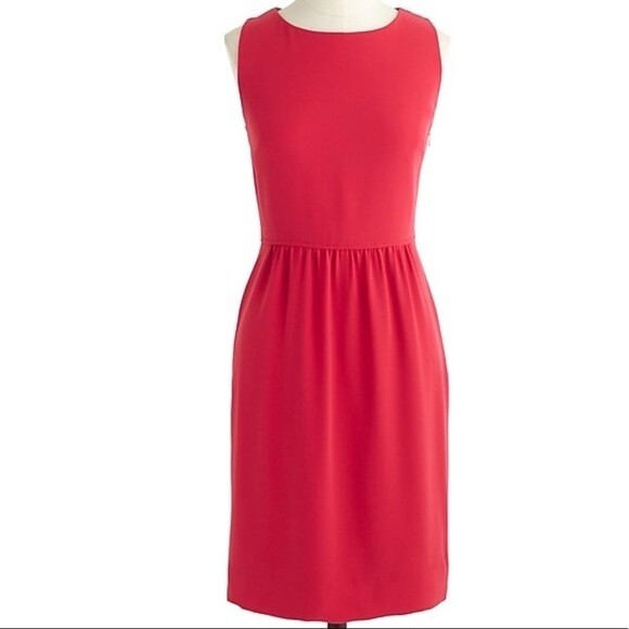 NWOT J. Crew Red Camille Dress - Picture 1 of 5